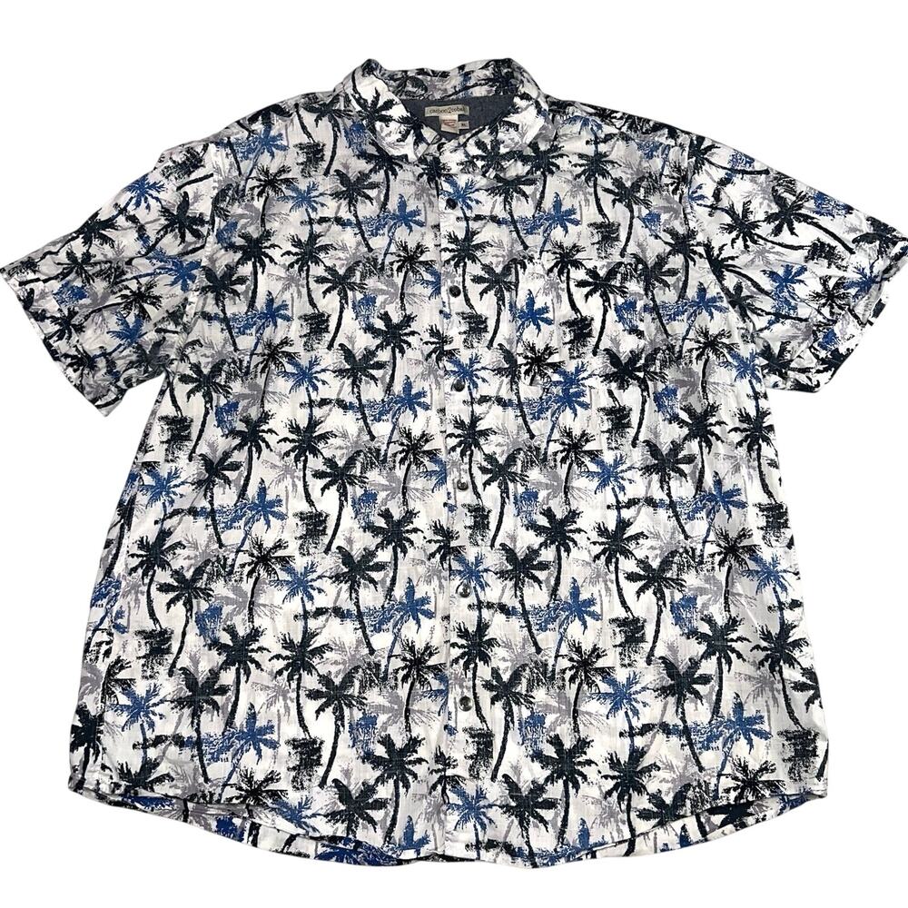 Carbon 2 Cobalt Shirt Men's Size XL Hawaiian Button-Up Tropical Beachy Resort